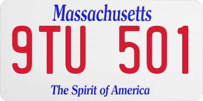 MA license plate 9TU501