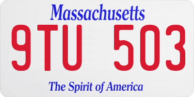 MA license plate 9TU503