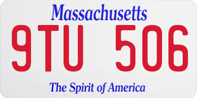 MA license plate 9TU506