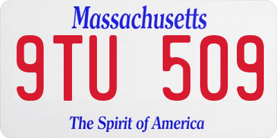 MA license plate 9TU509