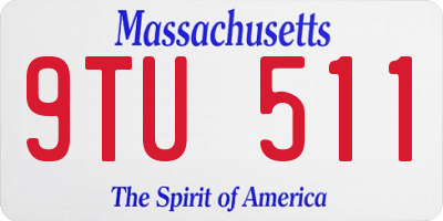 MA license plate 9TU511