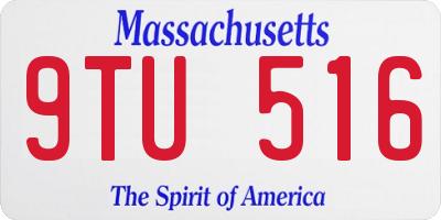 MA license plate 9TU516