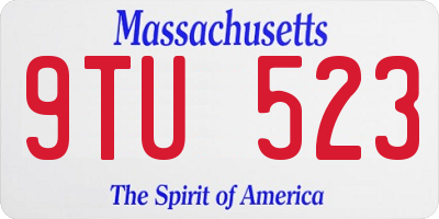 MA license plate 9TU523