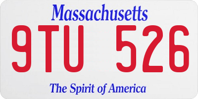 MA license plate 9TU526