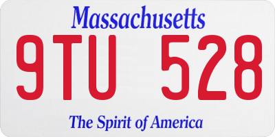 MA license plate 9TU528