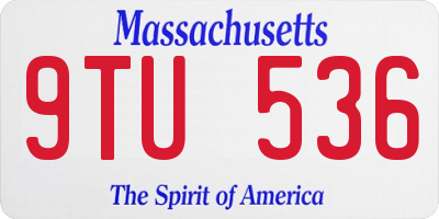 MA license plate 9TU536
