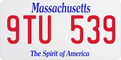 MA license plate 9TU539