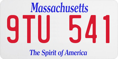 MA license plate 9TU541