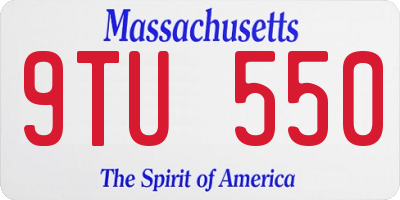 MA license plate 9TU550
