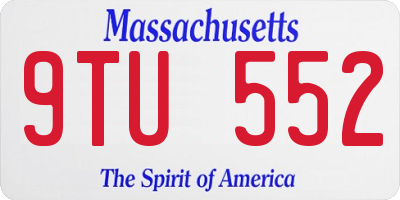 MA license plate 9TU552