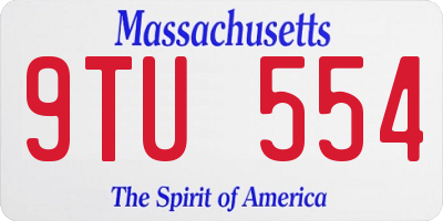 MA license plate 9TU554