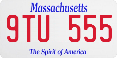 MA license plate 9TU555