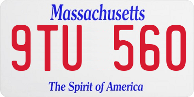 MA license plate 9TU560