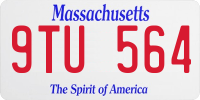 MA license plate 9TU564