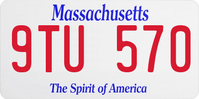 MA license plate 9TU570
