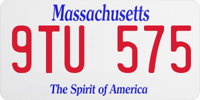 MA license plate 9TU575