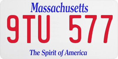 MA license plate 9TU577