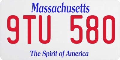 MA license plate 9TU580