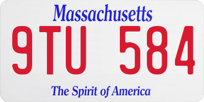 MA license plate 9TU584