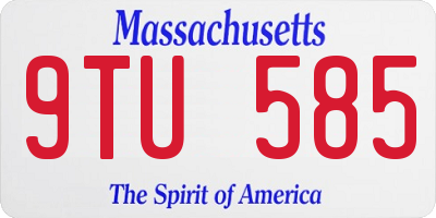 MA license plate 9TU585