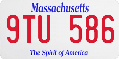 MA license plate 9TU586