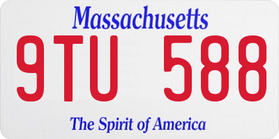 MA license plate 9TU588