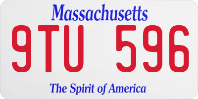 MA license plate 9TU596