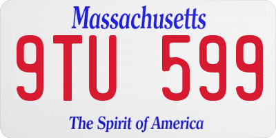 MA license plate 9TU599