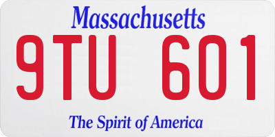 MA license plate 9TU601