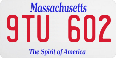MA license plate 9TU602
