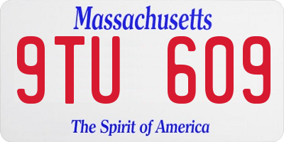 MA license plate 9TU609