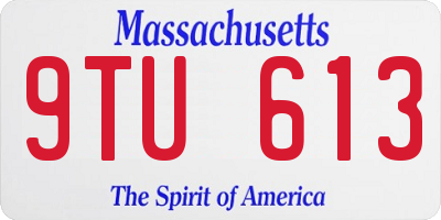 MA license plate 9TU613