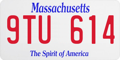 MA license plate 9TU614