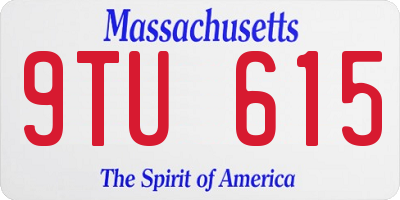 MA license plate 9TU615