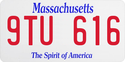 MA license plate 9TU616