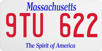 MA license plate 9TU622