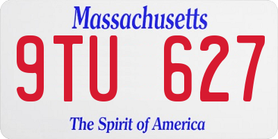 MA license plate 9TU627