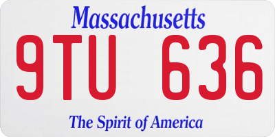 MA license plate 9TU636