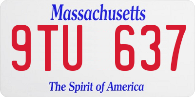 MA license plate 9TU637