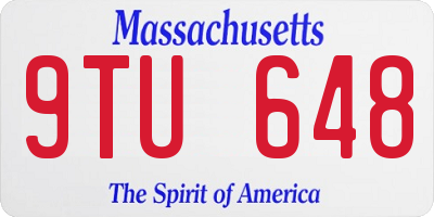 MA license plate 9TU648