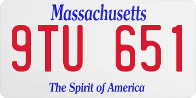 MA license plate 9TU651