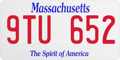 MA license plate 9TU652