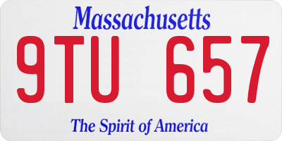 MA license plate 9TU657
