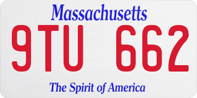 MA license plate 9TU662