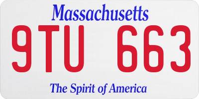 MA license plate 9TU663