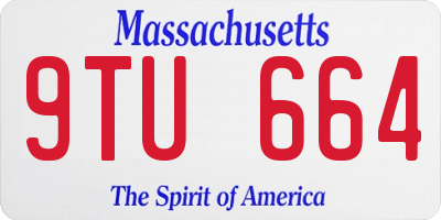 MA license plate 9TU664
