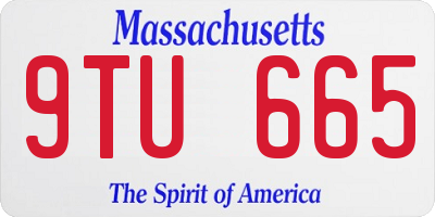 MA license plate 9TU665