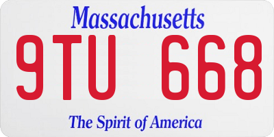 MA license plate 9TU668