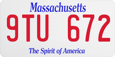 MA license plate 9TU672
