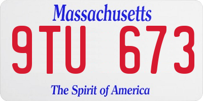 MA license plate 9TU673